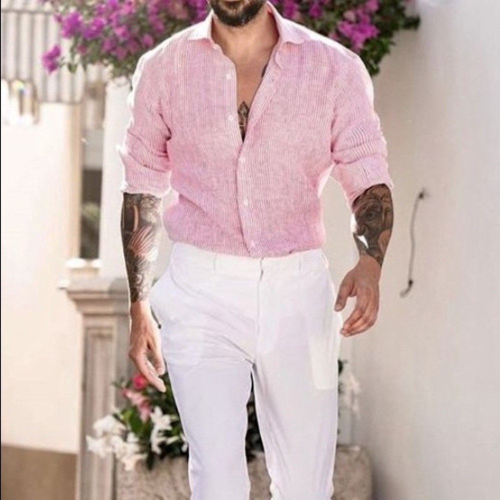 👔Men’s Casual Striped Long Sleeves Button Down👔 - Picture 7 of 16